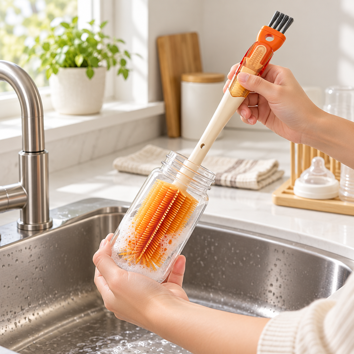 Portable 5-in-1 Bottle Cleaning Brush Kit