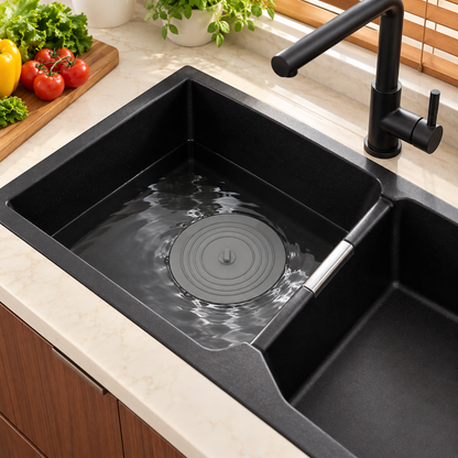 Large Silicone Sink Drain Stopper & Odor-Sealing Cover